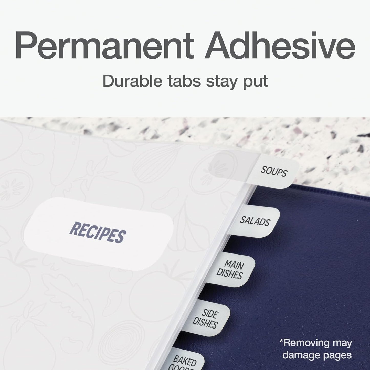 Redi-Tag Laser Index Tabs, Divider Tabs, Permanent Adhesive Index Labels Customizable Divider Labels, 7/16" x 1", White, 675 Tabs (B39000)