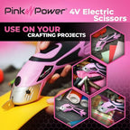 Pink Power Cordless Electric Scissors Fabric Cutter - Image 4