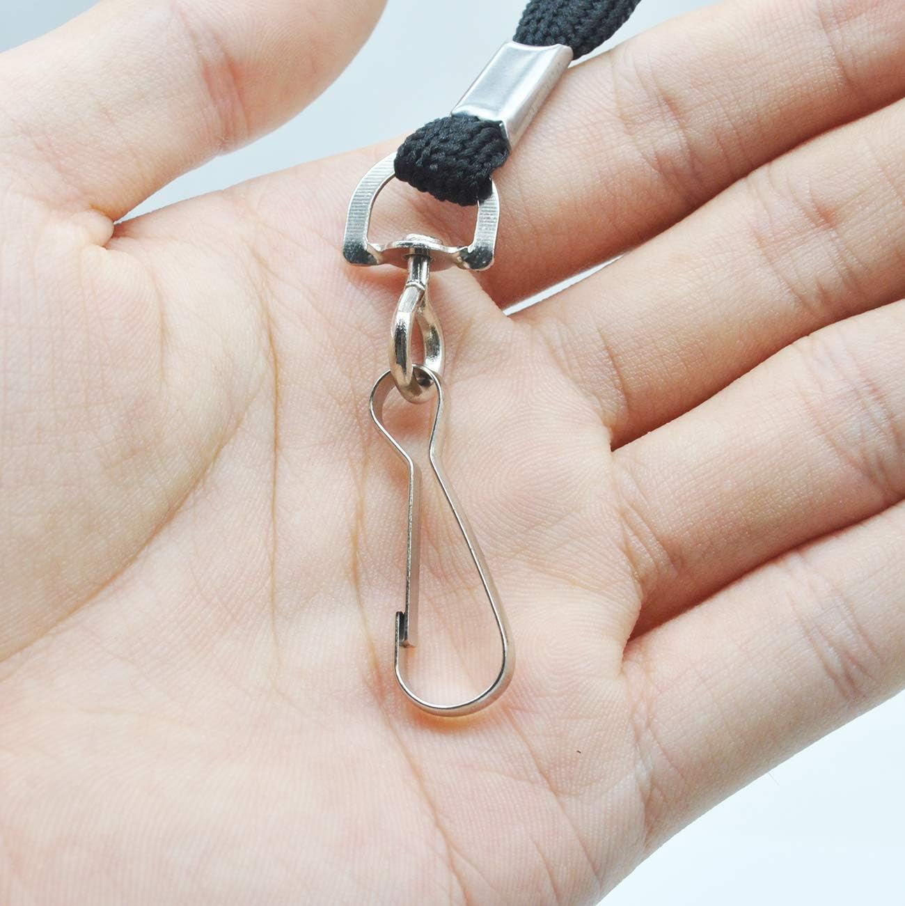 Lanyard 50PCS Lanyards with Swivel Hook clips for ID Name Badge Holder (Black)
