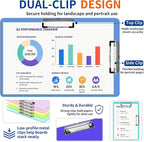 20 Pack 11 x 17 in Plastic Clipboards 20 Colors, Dual Clip Landscape | Portable - Image 4