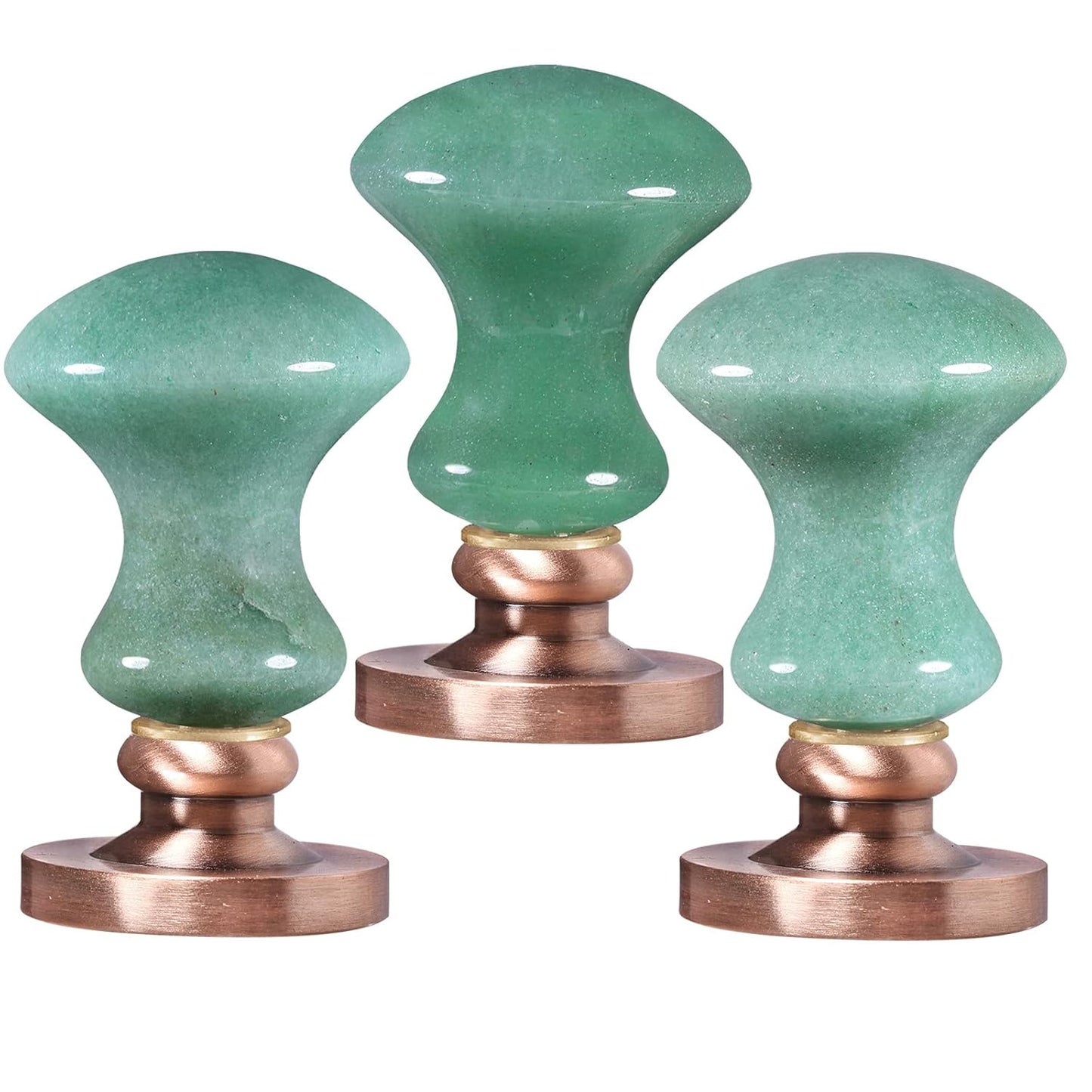 rockcloud Wax Seal Stamp Set, 4 Pieces Sealing Wax Stamps Copper Seals with 1 Green Aventurine Seal Handle for Cards Envelopes Invitation Decoration, Christmas Theme