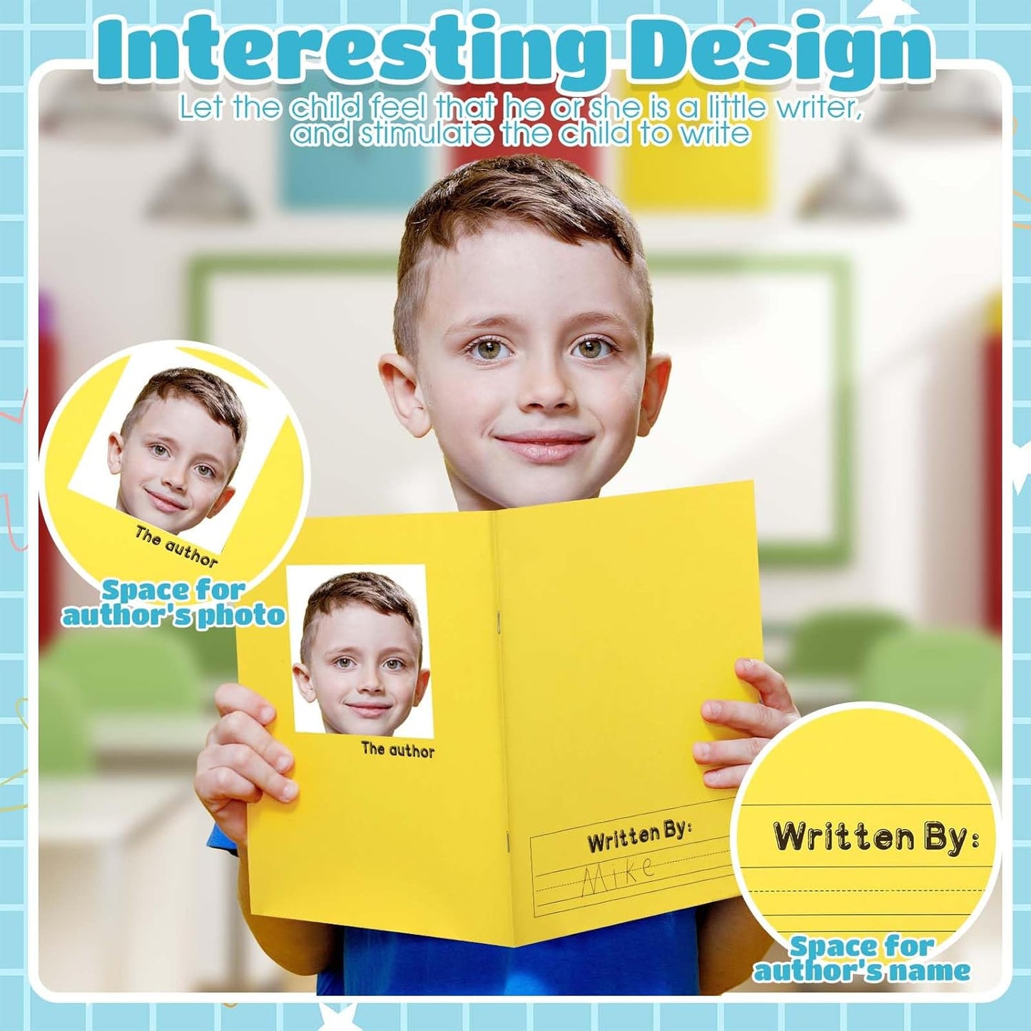 Henoyso 48 Pcs 120 Pages Primary Composition Notebooks K-2 9 3/4 x 7 1/2 Inch Journals Primary Journals Blank Books for Kids to Write Stories Kindergarten (Classic Color)