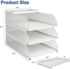 Natwind 3-Tier Stackable Paper Tray, Metal Mesh Desktop Organizer, Paper Sorter - Image 2