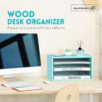 SUPEASY Wood Desk Organizer, 3 Tier Paper File Organizer - Image 2