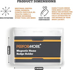 Performore 100 Pack of 4x3 Magnetic Name Badge Holders Clear PVC Horizontal ID - Image 2