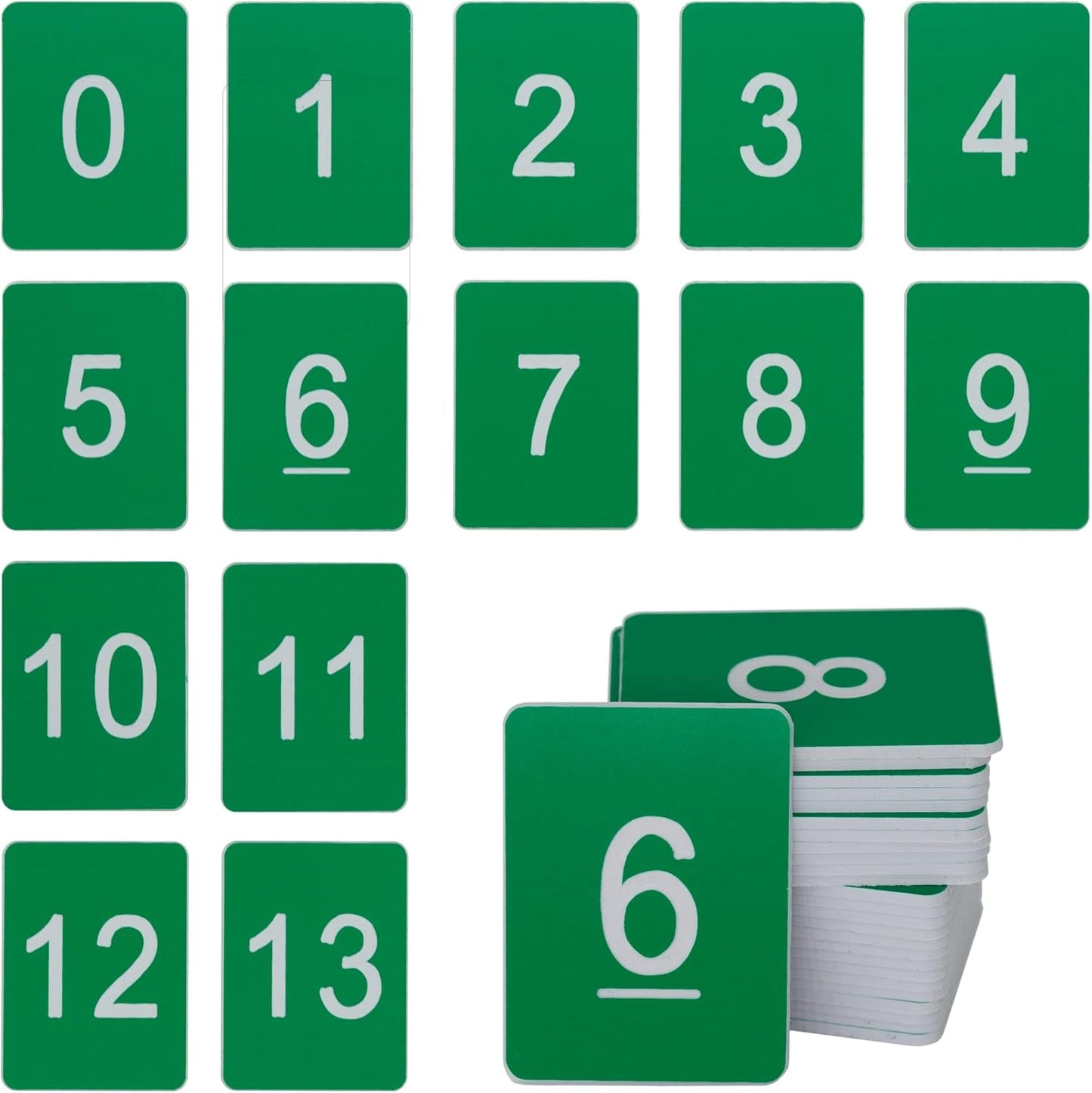 StayMax Rectangle Plastic Numbered Tags Number Disc Number Token (0-100, Green)