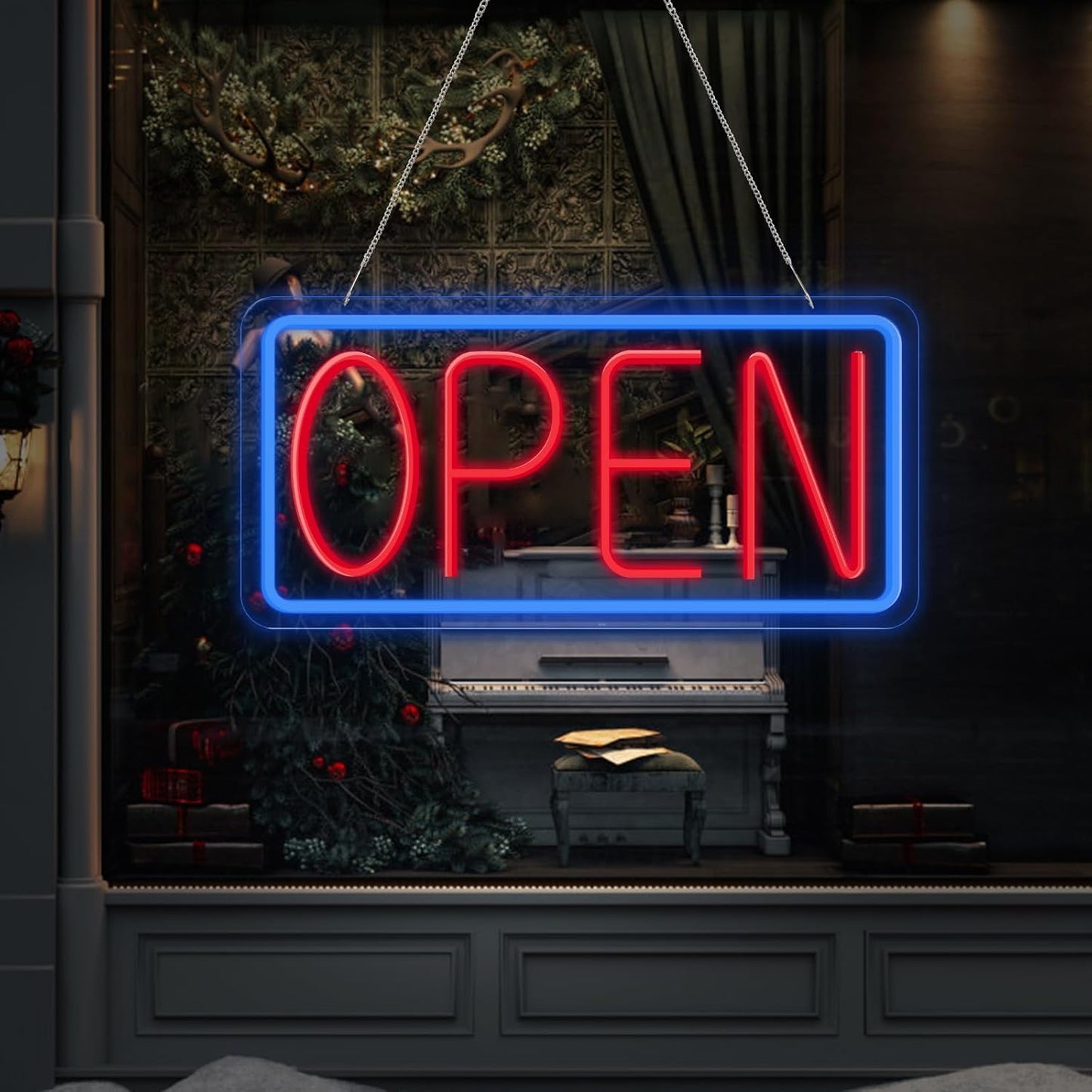 KEBE 22" X 11" Led Neon Open Signs for Business, Ultra Bright Open Lights Board with ON/OFF Switch, High Visibility Energy Efficient Business Sign for Storefronts Windows Bars Hotels