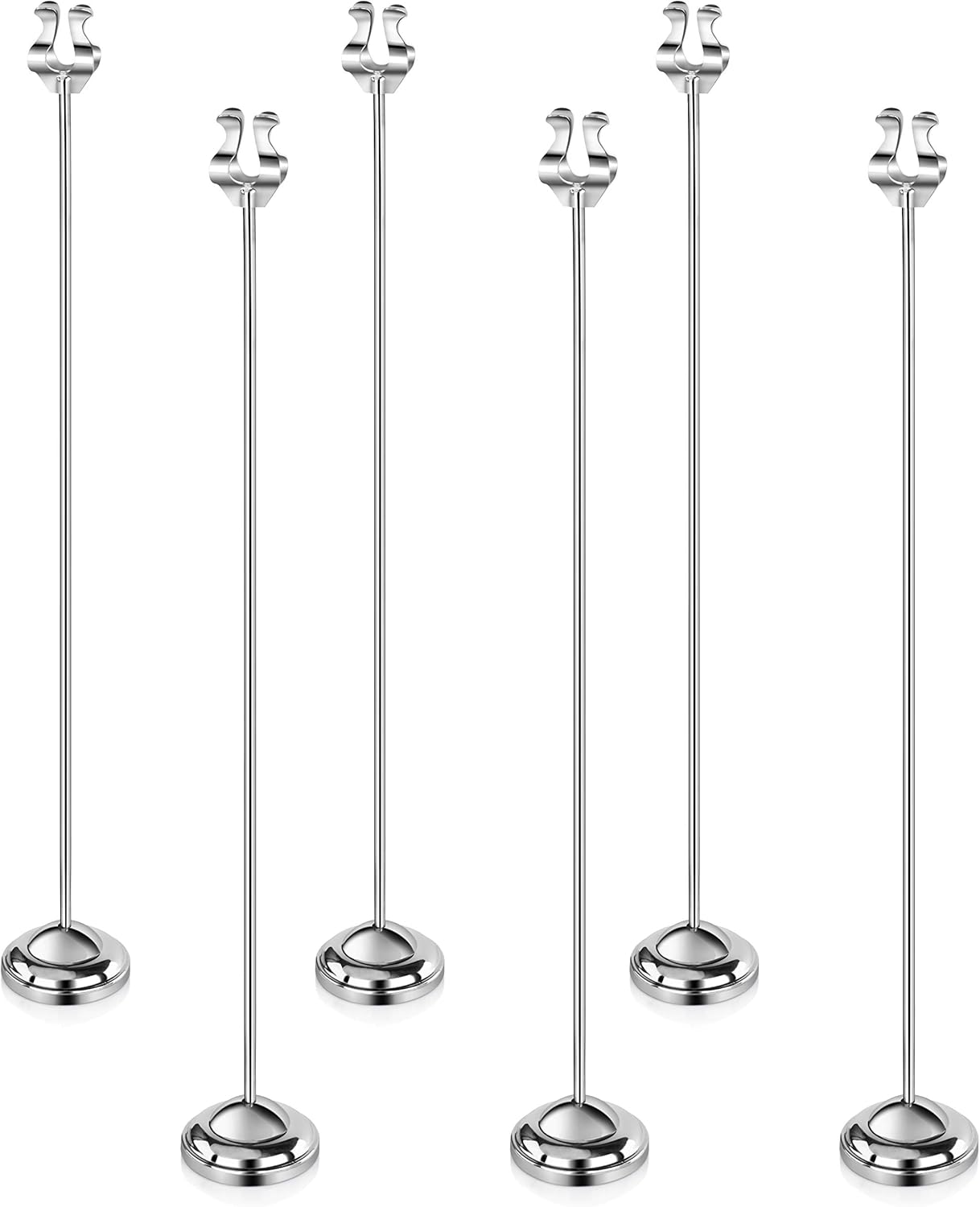 New Star Foodservice 27792 Stainless Steel Table Number Holder/Heavy Casting Base, Set of 6, 12-Inch