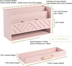 BLU MONACO | Pink Desk Organizers Wooden Mail Organizer - Image 2