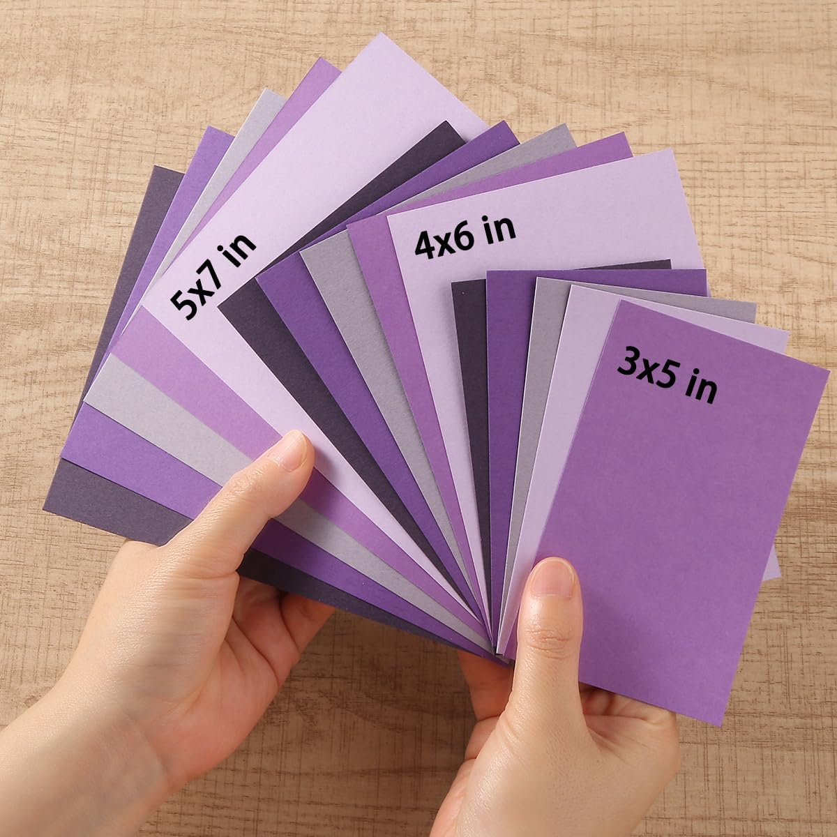 50 Sheets Small Colored Cardstock Paper 5 Colors Blank Flash Cards, 250 GSM Heavy Card Stock for DIY Art Projects, Cards (Purple, 3x5)
