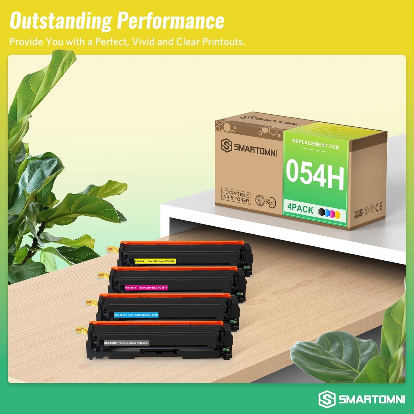 Compatible Toner Cartridges Replacement for Canon 054 054H CRG-054H High Yield use for Canon Color imageCLASS LBP620 LBP622Cdw LBP623Cw MF640C MF641Cw MF642Cdw MF644cdw MF645Cx 4 Packs