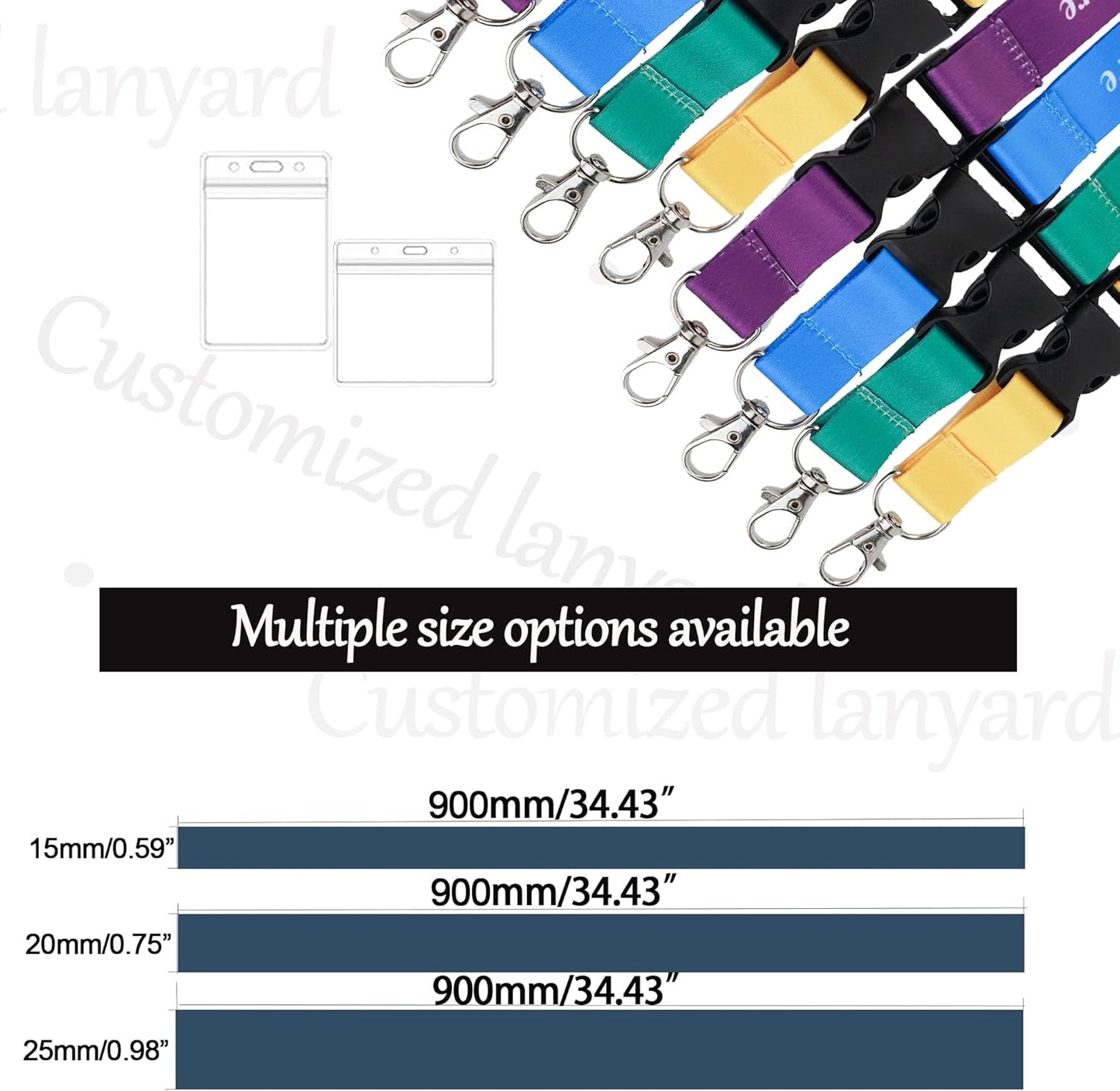 Custom Lanyards Bulk 50/100/5000PCS Custom Breakaway Lanyards with Text/Logo/Photo/Name, Personalized Neck Strap ID Badge Lanyard for Office Keys School Events, Quick Customization