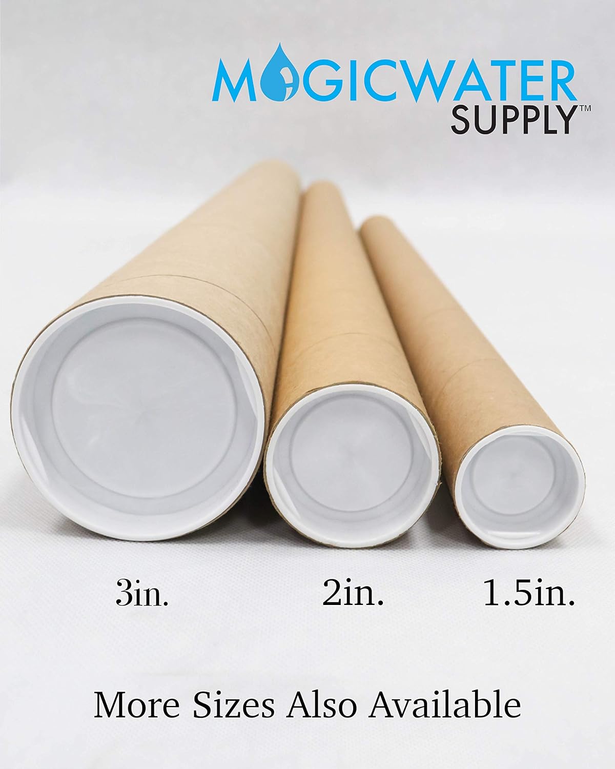 MagicWater Supply Mailing Tube - 3 in x 36 in - Kraft - 2 Pack - for Shipping and Storage of Posters, Arts, Crafts, and Documents