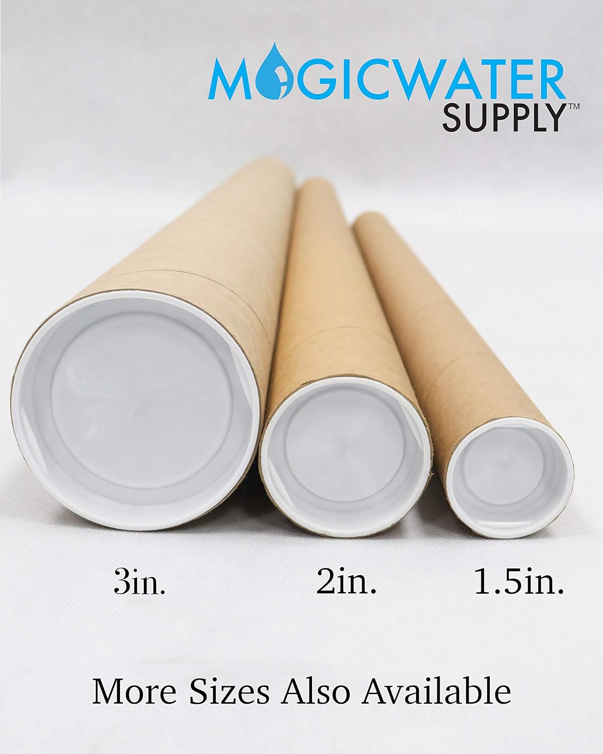 MagicWater Supply Mailing Tube - 3 in x 36 in - Kraft - 4 Pack - for Shipping and Storage of Posters, Arts, Crafts, and Documents