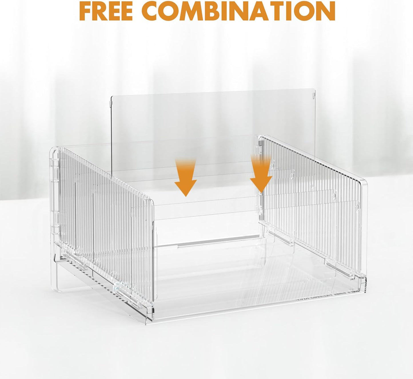 File Sorter Organizer, 5 Sections Acrylic Letter Tray for Desk, Mail Organizer Letter Holder for Envelopes, Mail, Electronics 1Pack