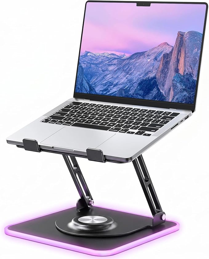JOYEKY RGB Laptop Stand for Desk, Adjustable Ergonomic Laptop Riser by JOYEKY