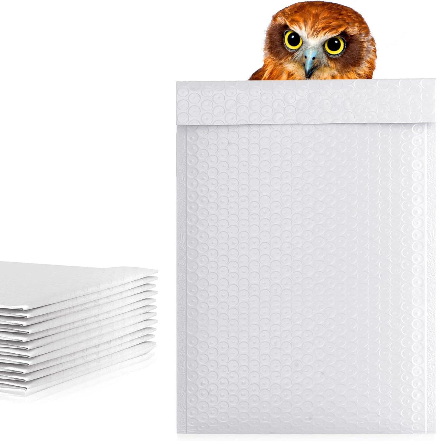 White Poly Bubble Mailers Self Seal, 10.5 x 16 Inch. Pack of 1000 Bubble Packaging Envelopes for Shipping. Durable Padded Envelopes Waterproof. Self Seal Padded Mailers. Shipping Packages
