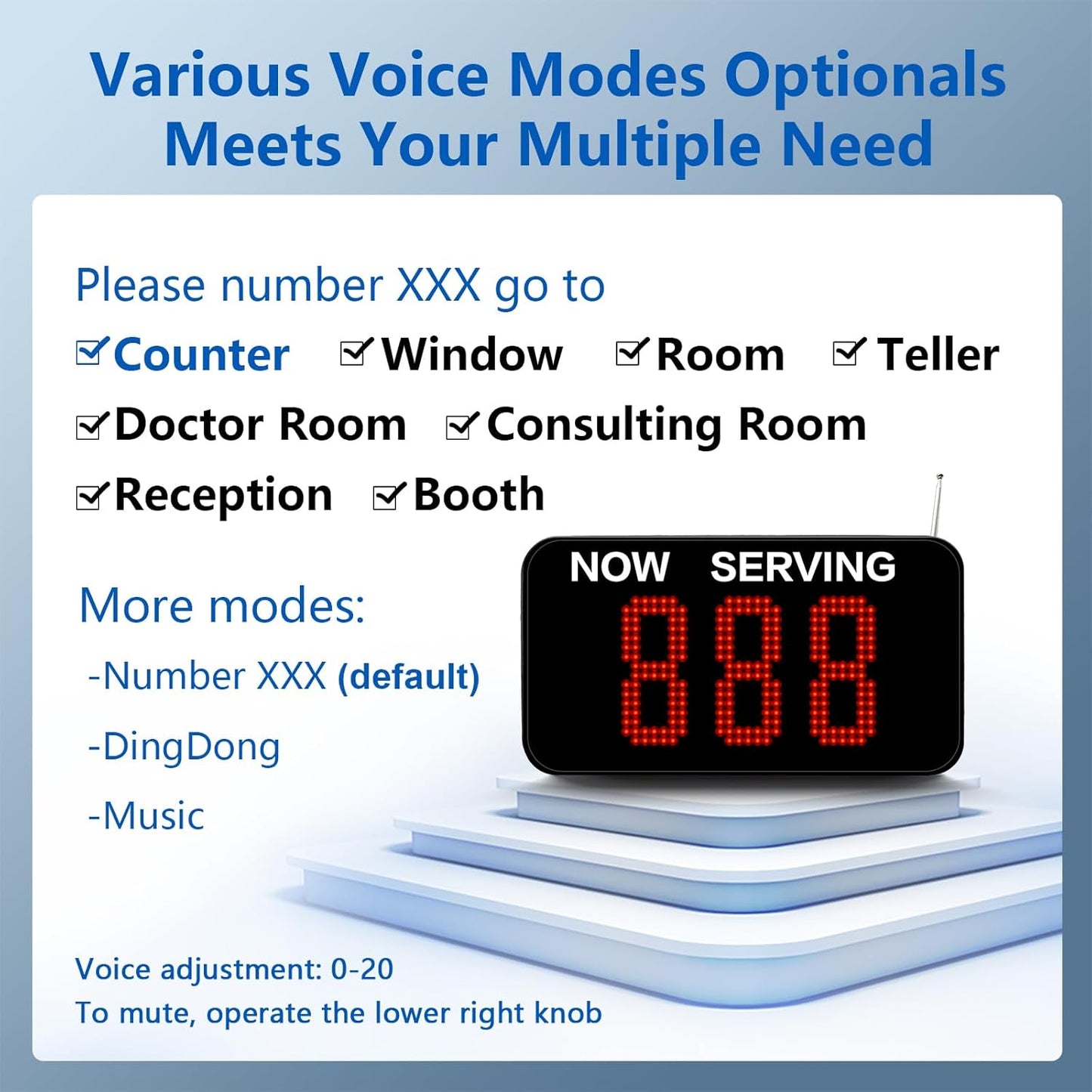 Take a Number System Waiting Number System with Ticket Dispenser 3 Digit Number Ticket Roll for Medical Clinic Restaurant Hospital Bank Queue Call for Haunted House(1 Keypad 1 Display 1 Ticket Dispenser)