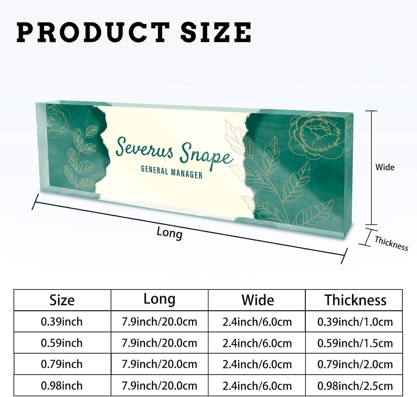 Personalized Name Plate for Desk, Custom Acrylic Desktop Accessories Office Decor for Women Men, Offices Gift for Coworkers Boss Teacher, Employee Appreciation Gifts