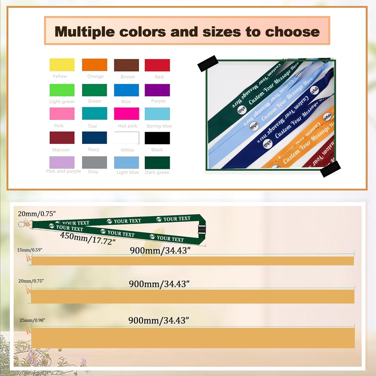 Custom Lanyards Bulk 50/100/5000PCS Custom Breakaway Lanyards with Text/Logo/Photo/Name, Personalized Neck Strap ID Badge Lanyard for Office Keys School Events, Quick Customization