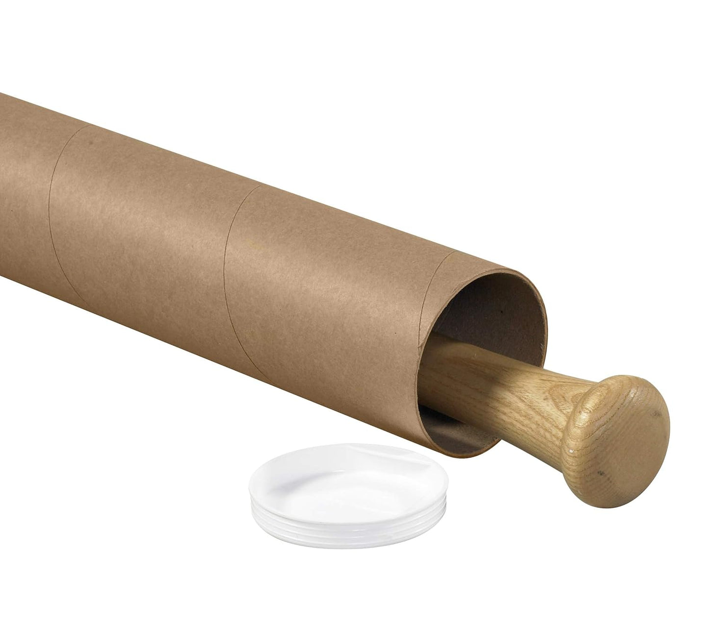 BOX USA BP3018K Mailing Tubes with Caps, 3" x 18", Kraft (Pack of 24)