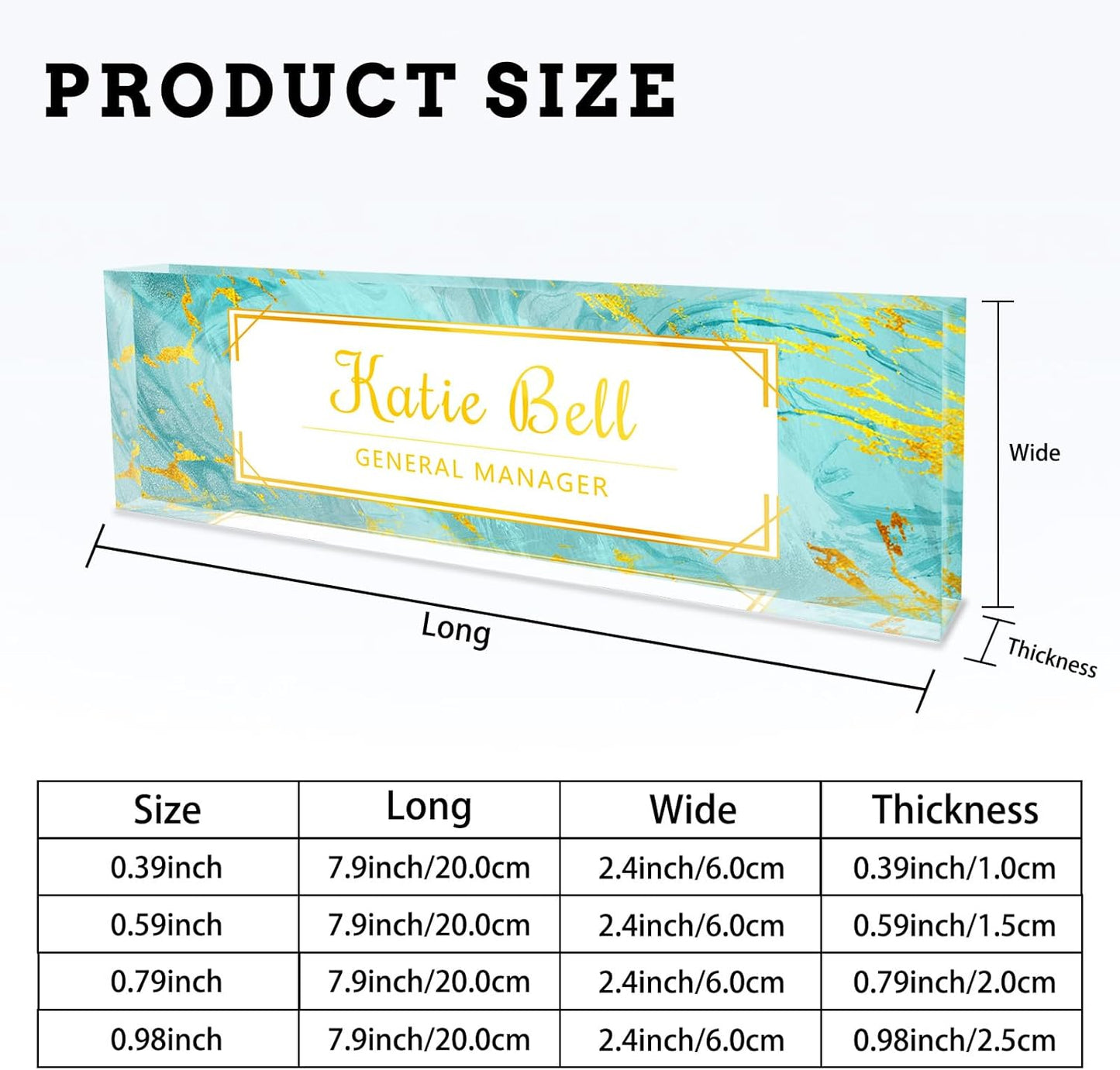 Personalized Name Plate for Desk, Custom Acrylic Desktop Accessories Office Decor for Women Men, Offices Gift for Coworkers Boss Teacher, Employee Appreciation Gifts