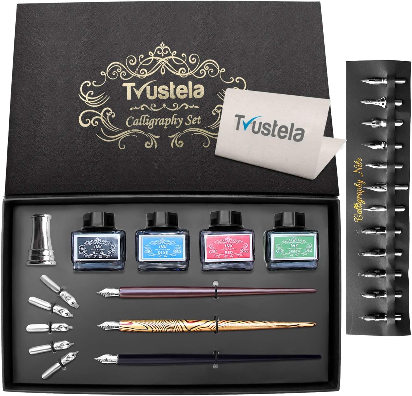 Calligraphy Set For Beginners, 3 Calligraphy Pens, 4 Ink Bottle 15ml, 20 Calligraphy Nibs, 1 Calligraphy Pen Holder, Dip Pen Set, Gift For Men, Women And Kids, Calligraphy Kit For Beginners