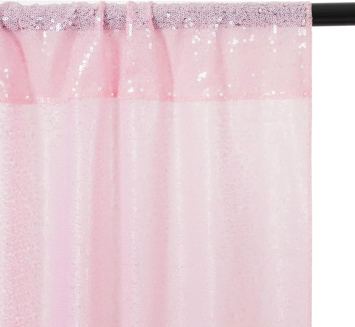 Eternal Beauty Pink Sequin Backdrop, 8x8 Ft Glitter Background Curtains for Shimmer Photography Party Wedding Birthday Back Drop Decor