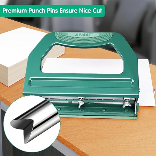 AFMAT 3 Hole Punch Heavy Duty, 9/32" Holes, 50-Sheet Hole Puncher 3 Ring - Image 5