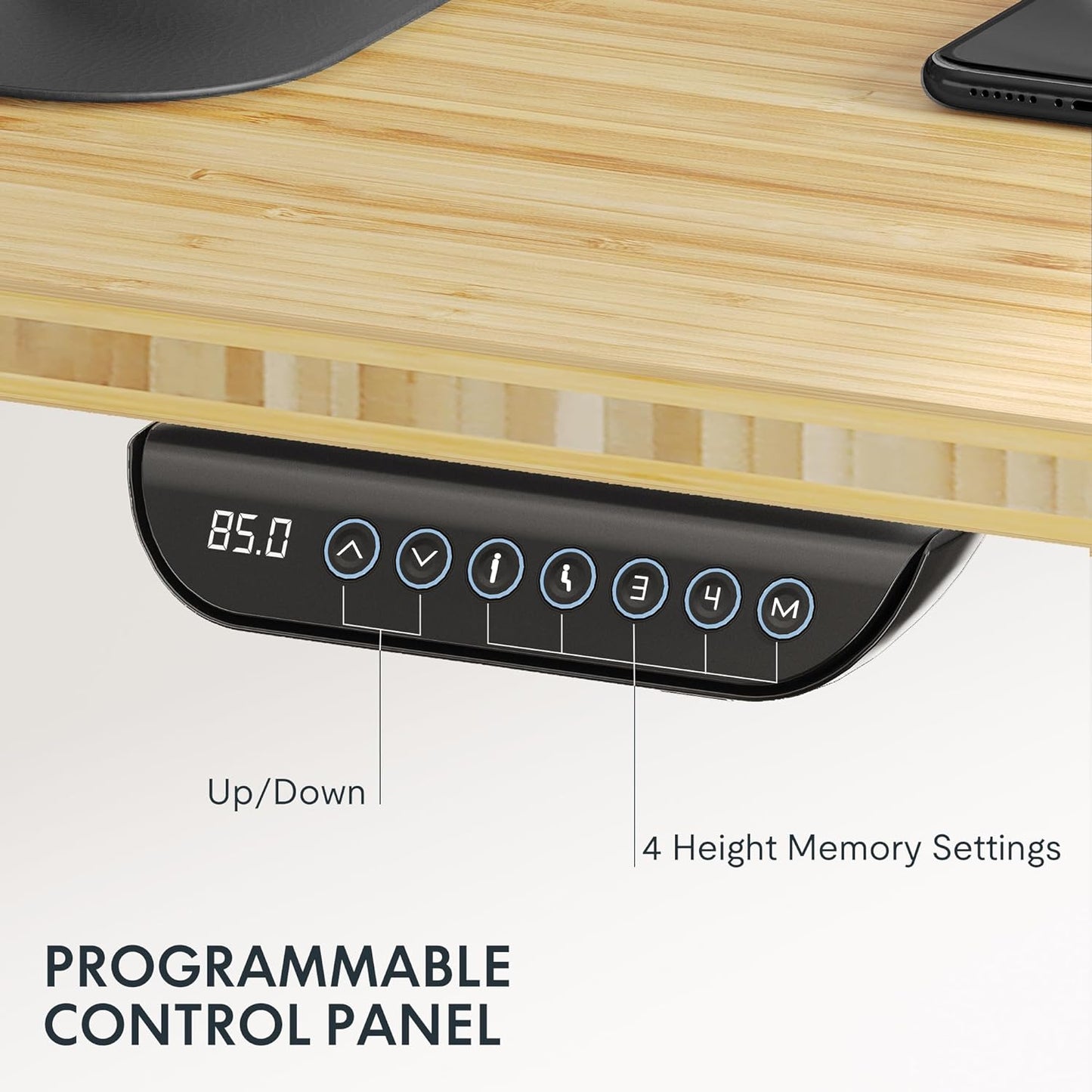 FLEXISPOT E6 MAX Bamboo Dual Motor 3 Stages Standing Desk 55x28 Inch Whole-Piece Board Electric Height Adjustable Stand Up Desk 150KG Load Capacity(Black Frame + Bamboo Desktop)