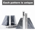 Karibiber Marble Bookends for Heavy Books, Decorative Book Ends for Shelves - Image 4