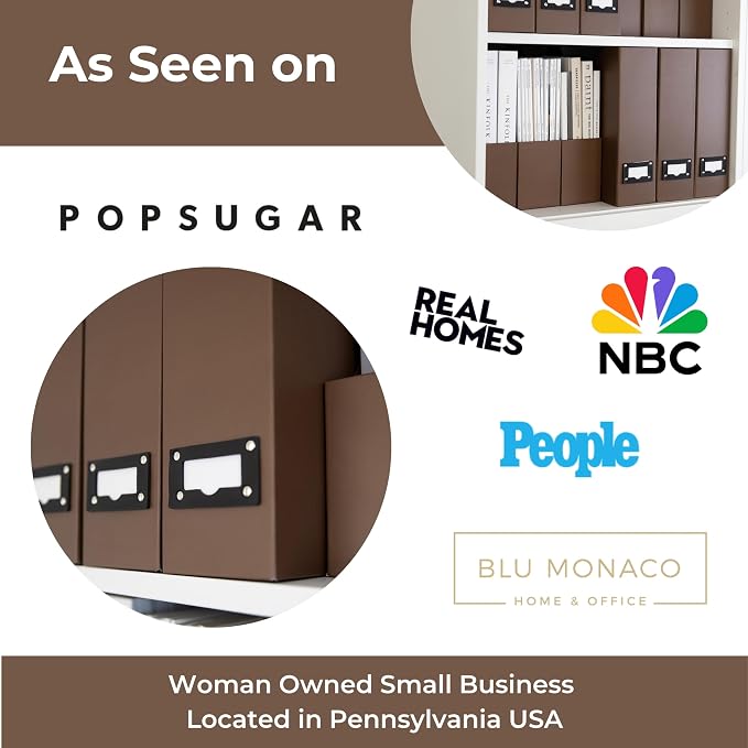 BLU MONACO | Cardboard Magazine File Holder Set of 6 | Vertical Magazine File - Image 9