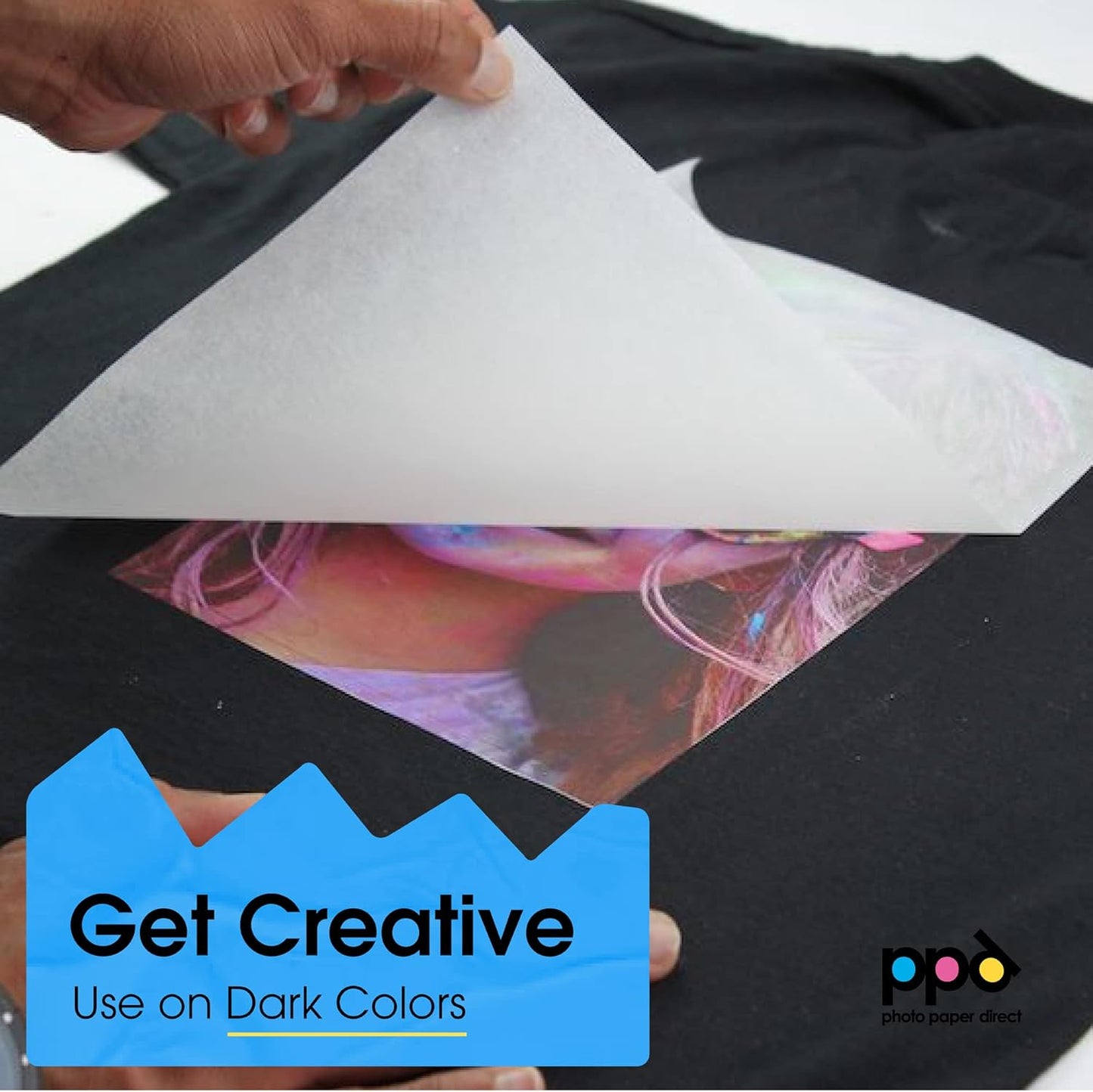 PPD 20 Sheets 8.5x11" - Inkjet Iron-on Heat Transfer Paper for Black & Dark Fabric and T-Shirts - Premium - PPD-4-20