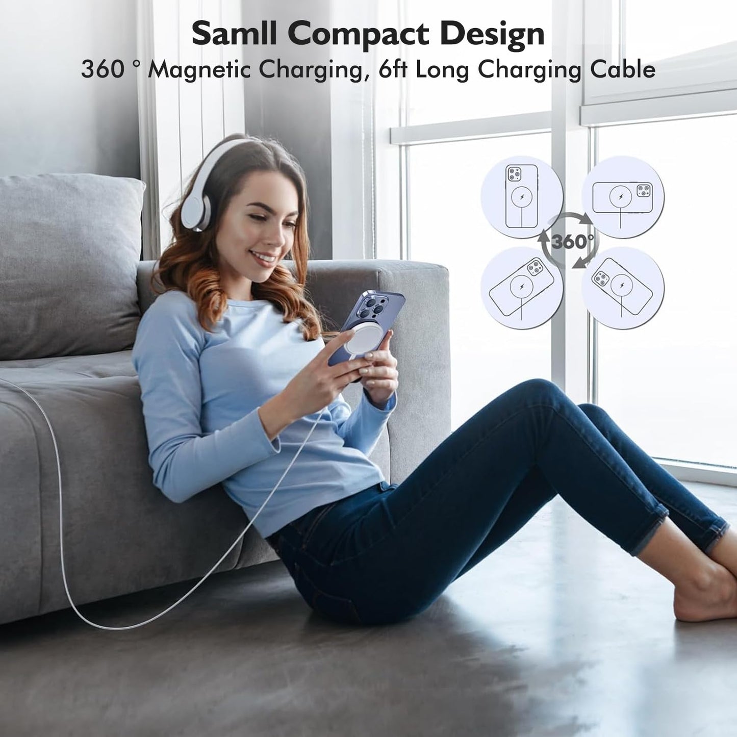 [Apple MFi Certified] iPhone 17 Magnetic Charger,6FT USB C i Phone 17 Wireless Charging Pad & Fast PD USB C Charging Block,Fast iPhone Mag-Safe Charger for iPhone 17/16 Pro/Pro Max/15/14/13/12 Series