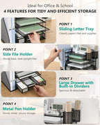WALI Desk File Organizer, 5 Tier Desktop Paper Letter Tray Organizer - Image 4