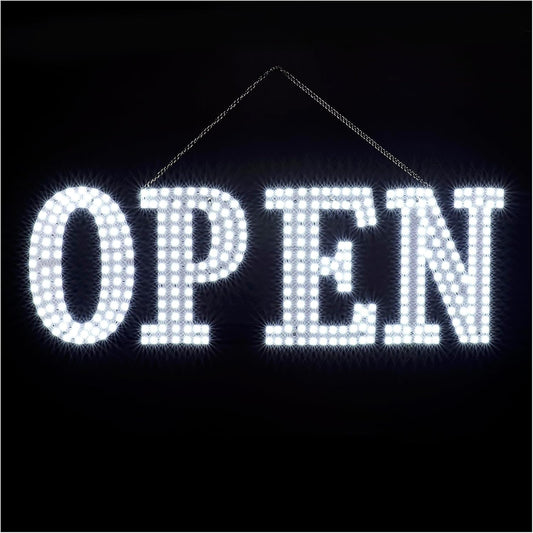 40"x14" Extra Large LED Open Signs for Business, Unique Design Super Bright Open Sign with Chain, High Visibility Open Sign for Stores Bar Hotel Retail Shops Window Salon Office