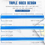 Macarrie 10 Pcs Architectural Scale Ruler 12" Architect Engineers Scale - Image 3
