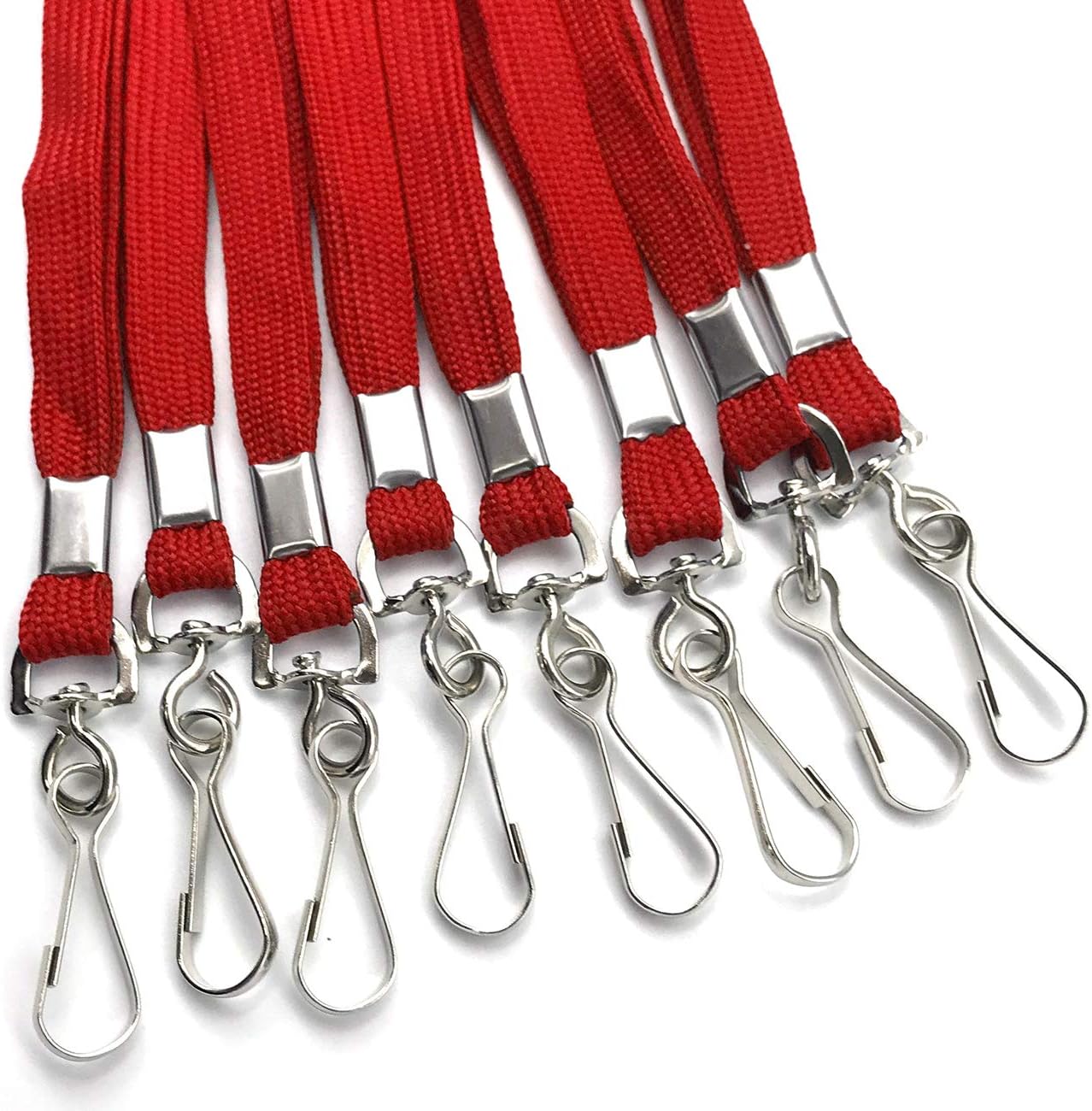 Safety Lanyards Premium Breakaway Lanyard Comfortable Neck Straps Lanyards Swivel J Hook for ID Badges (Red, 50 Pack)