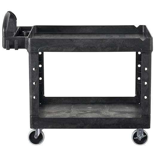 Rubbermaid Commercial Products 2-Shelf Utility/Service Cart, Lipped Shelves - Image 3