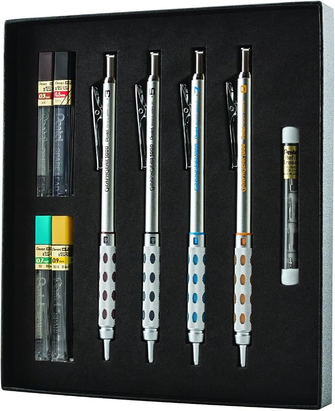 Pentel Arts GraphGear 1000 Mechanical Pencil Premium Gift Set by PentelofAmerica