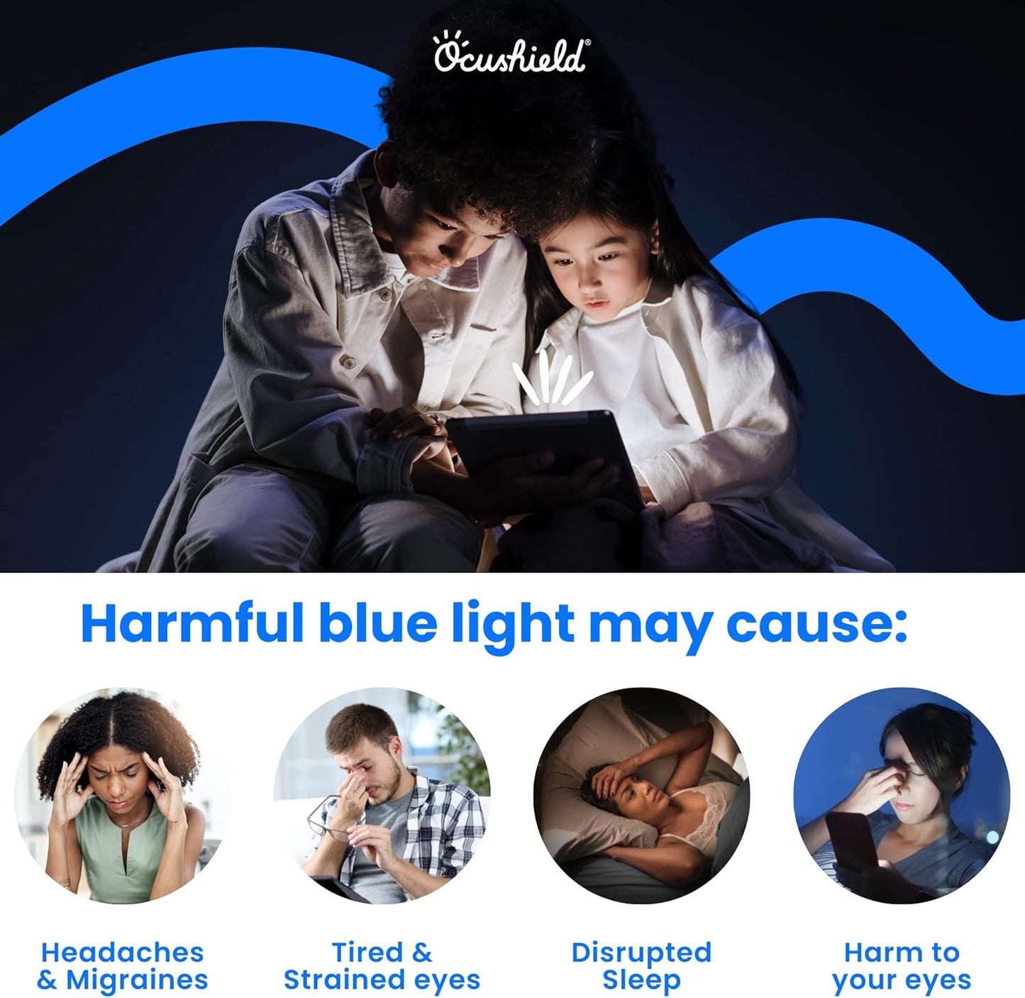 Ocushield 23” (16:10) Premium Anti Blue Light Screen Protector with Privacy Filter for Laptops and Computer Monitors - Anti-Glare - Easy Install - Anti-Fatigue (496 x 310 mm)