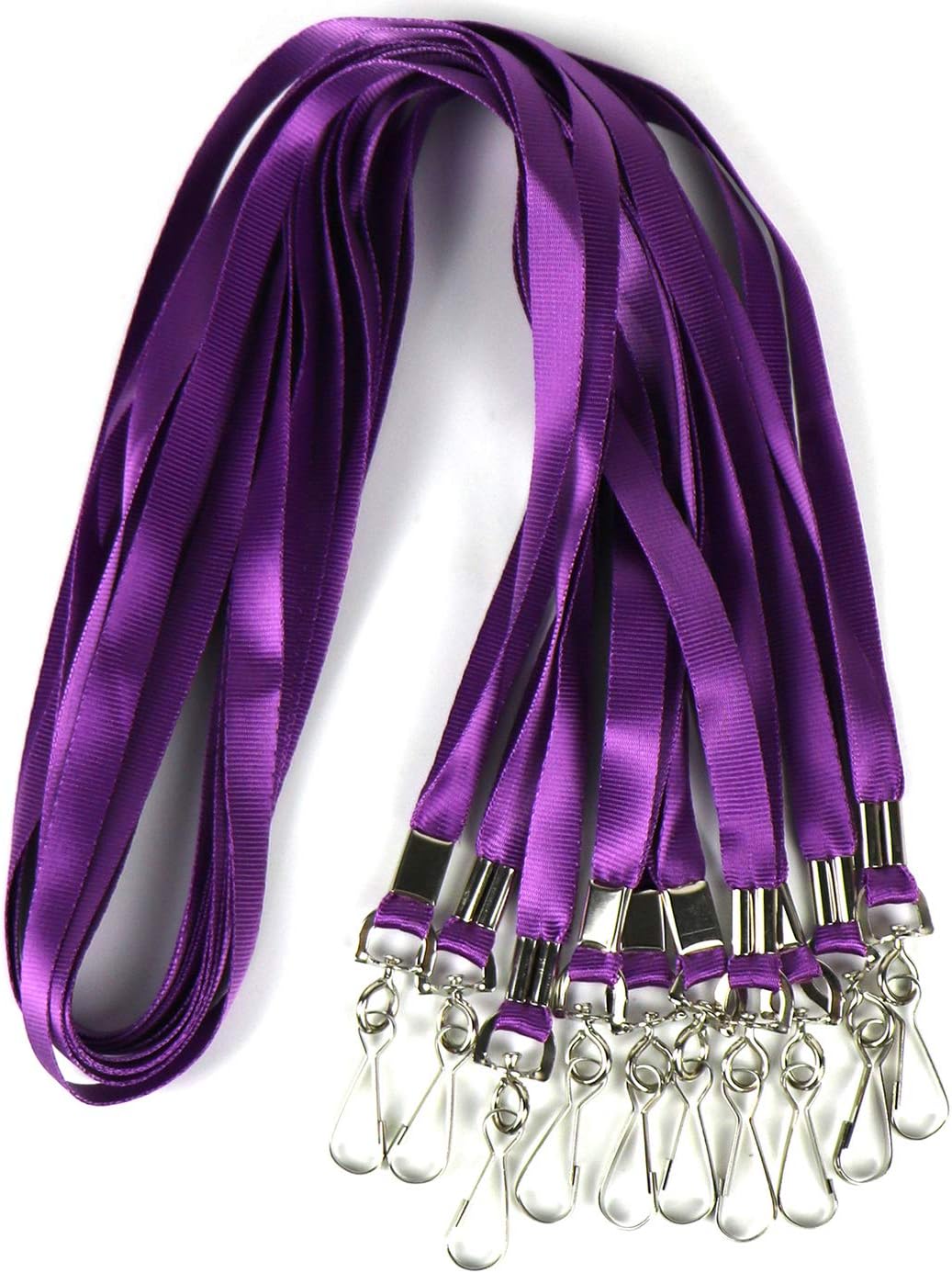 Bulk Lanyards Premium Cruise Lanyard Nylon Badge Lanyards for Id Holder Perfect for Office, Kids, Teachers (Purple, 50 Pack)