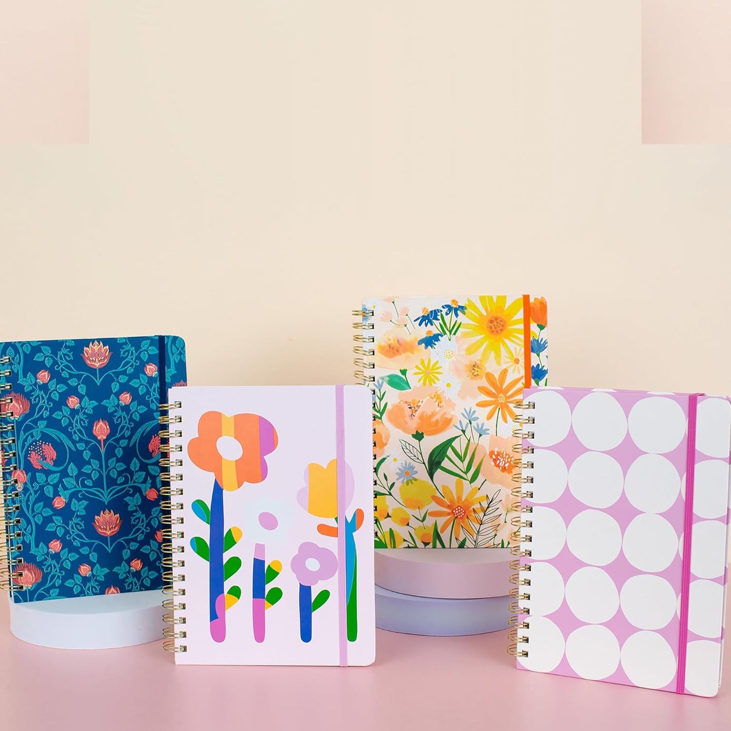 Orange Circle Studio Undated Tri-Tab Academic Planner 2026, Darling Dots, Daily Notebook Journal, Cute Weekly and Monthly Calendar with Pocket, Stickers, Lined Pages for To Do lists and Planning