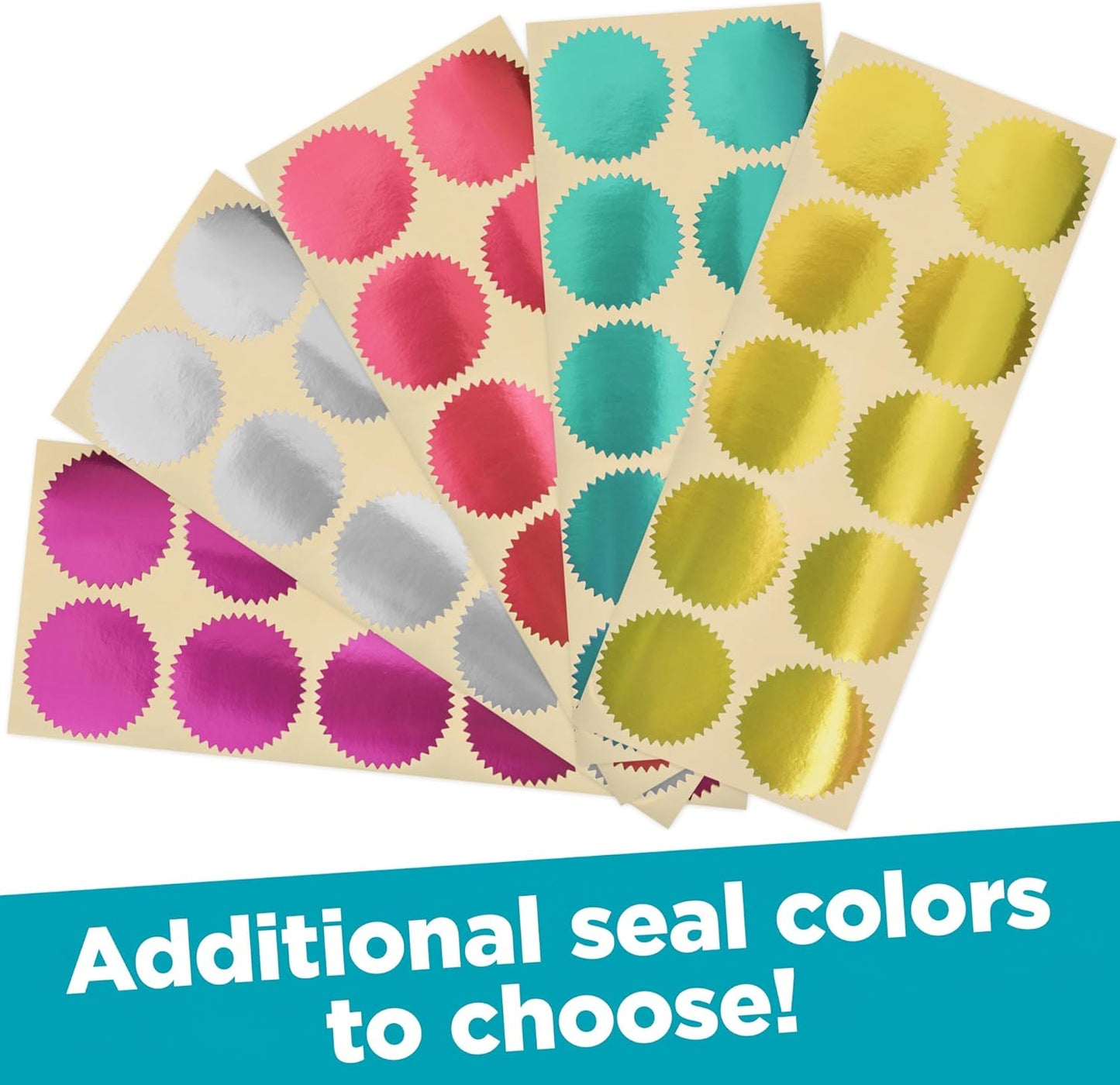 MaxMark Notary Seal Round Pink Embosser for Kansas State - Includes Gold Burst Seal Labels (50 Count)
