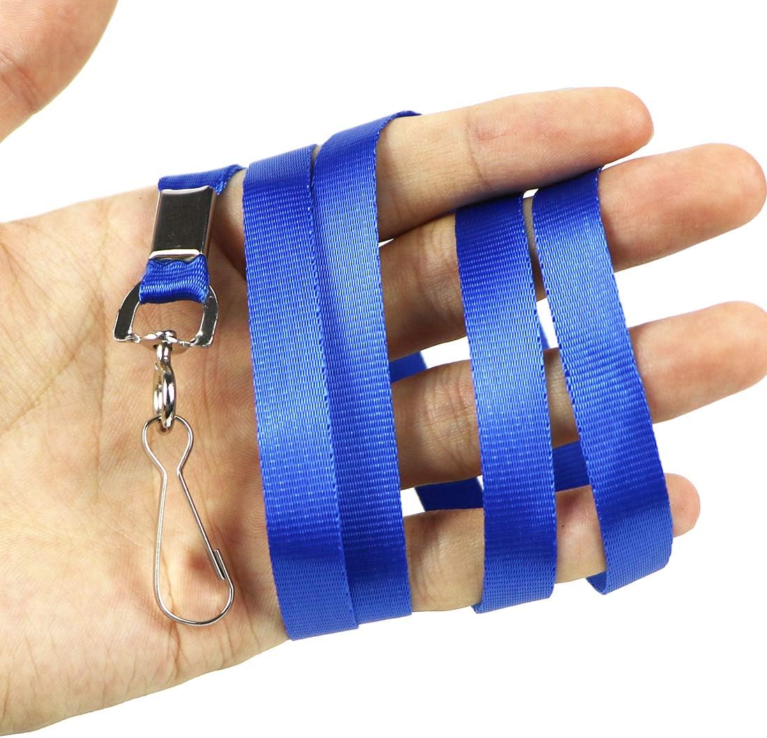 Bird Fiy Bulk Blue Lanyards for Id Badges Nylon Neck Flat Lanyard for ID Name Badge Holder/Name Tag