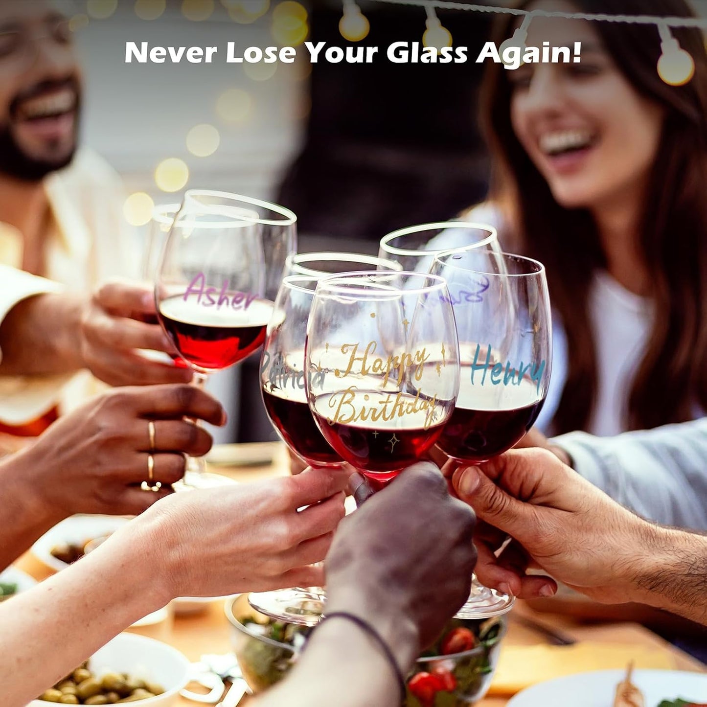 Metallic Wine Glass Markers 8Pcs, Non-Toxic, Food-Safe, Dishwasher-Safe, Wine Glass Marker Pens for Ceramic Plates, Parties & Weddings