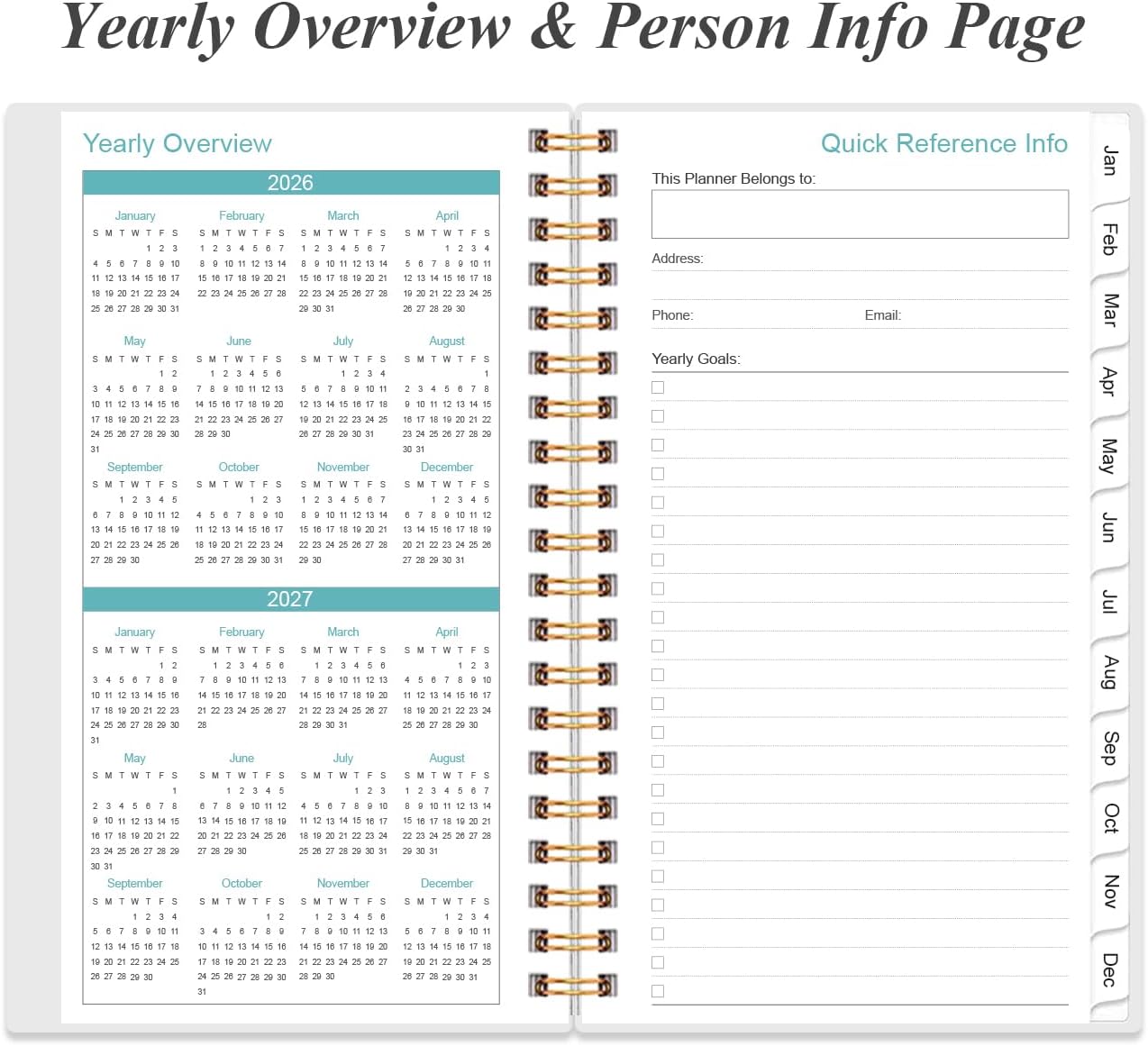 2026 Pocket Planner/Calendar - 2026 Planner from January 2026 - December 2026, Planner 2026 with 12 Tabs, Twin-Wire Binding, Inner Pocket, 3.75" x 6.75", Flower-C