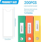 Outus 200 Pack 1.2 x 3.35 Inch Self Adhesive Label Pockets Bulk Plastic Labels - Image 2
