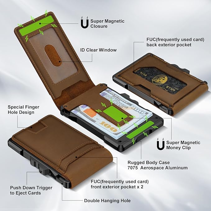 furid Genuine Leather Wallet for Men: Slim RFID Minimalist Wallets - Image 2