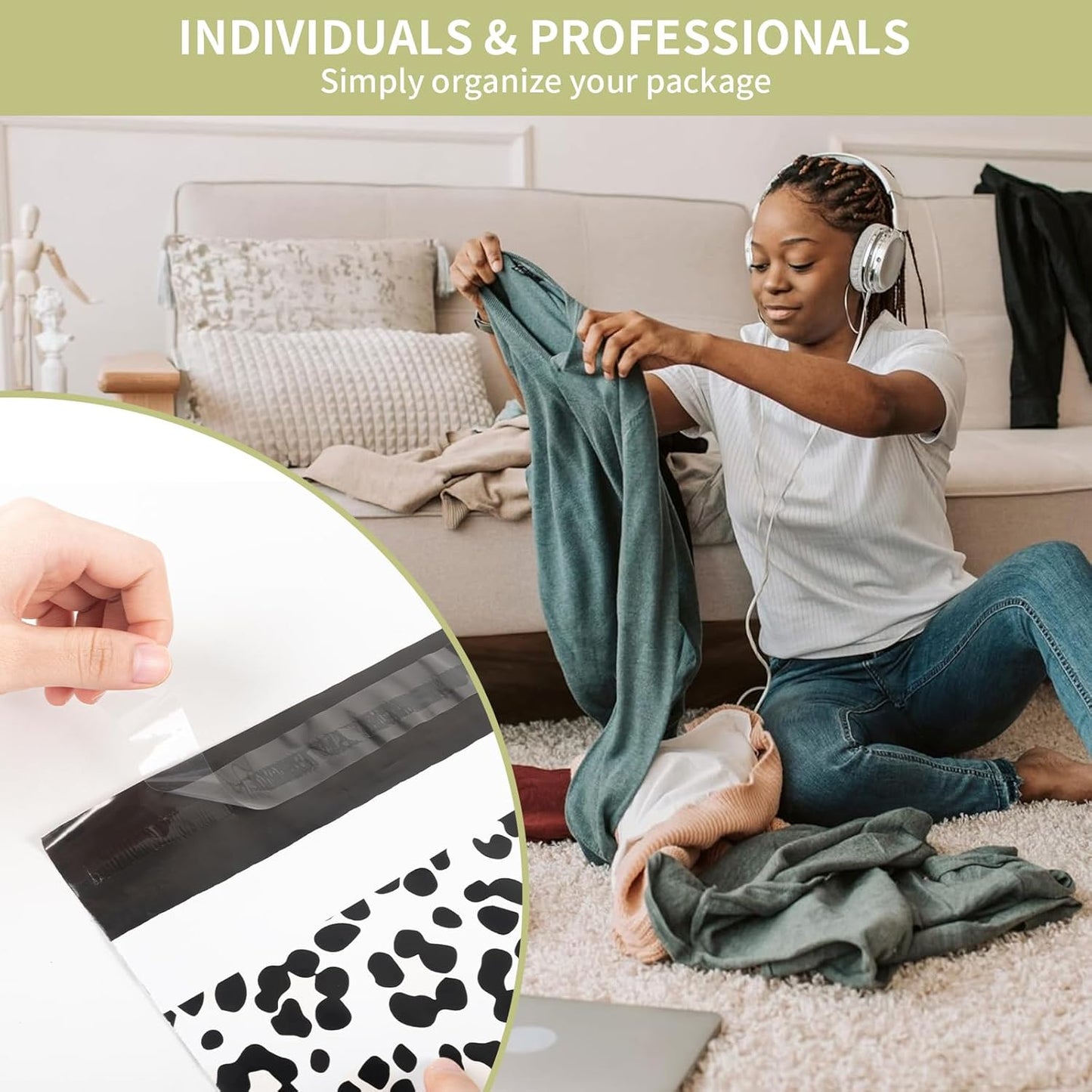 Oududianzi Poly Mailers 10x13, 100PCS Shipping Bags, Self-Sealing Mailers Poly Bags, Mailing Envelopes Bulk, Polymailer Packaging Bags for Online and offline Small Bussiness